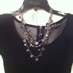 Silver and grey necklace *GENUINE SHELL*