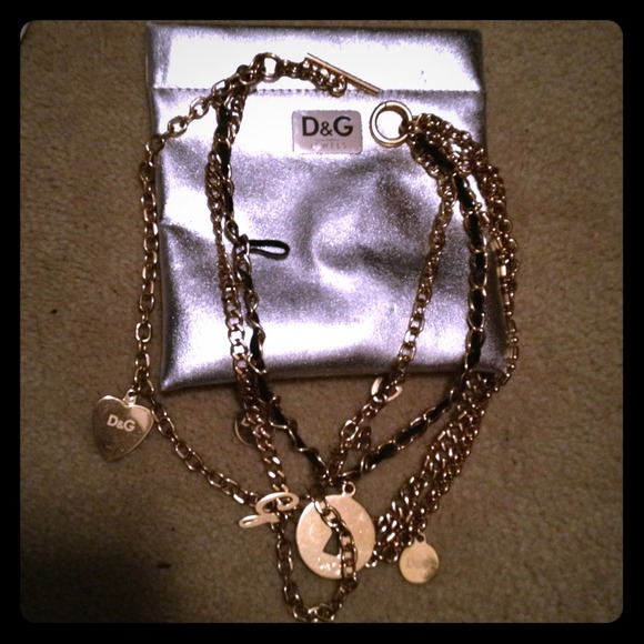 D&G dolce gabana gold tone charm necklace. NWOT