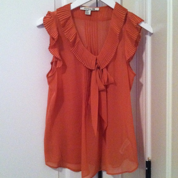 SOLD - Forever 21 orange ruffle top