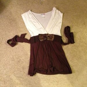 Brown and white shirt from body central