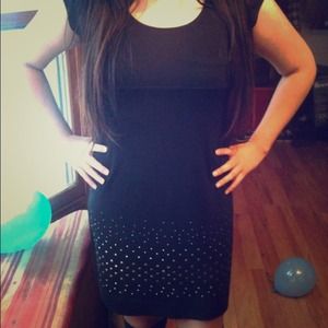 Karen Kane little black dress with studs