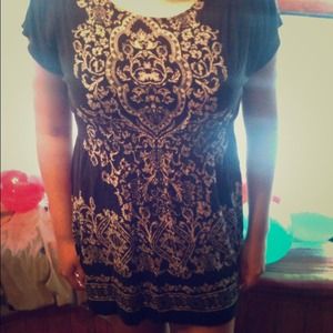 Black boho patterned dress/tunic