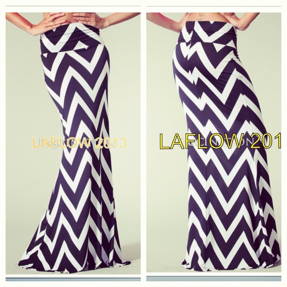 Chevron maxi skirt