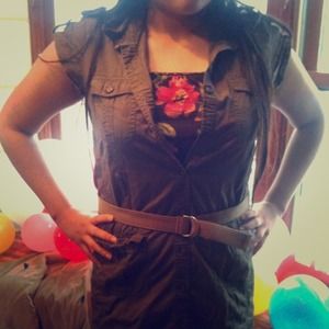Gap military style army green dress