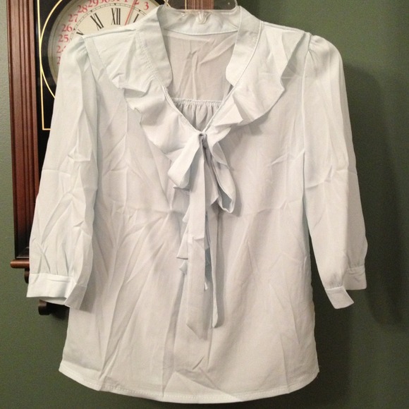 Tops - Reserved⛔Mint Tie Blouse