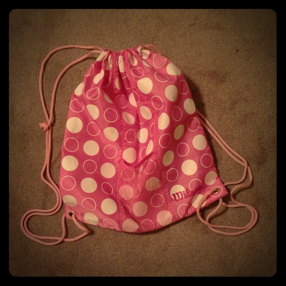 Pink polka dot backpack