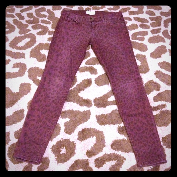 Current/Elliott Leopard Print Skinny Jean