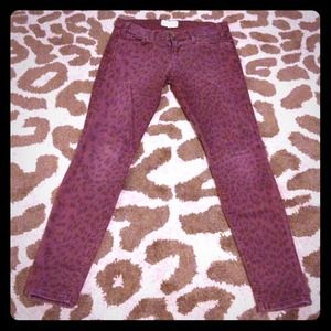 Current/Elliott Leopard Print Skinny Jean