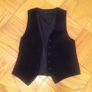 Black corduroy vest
