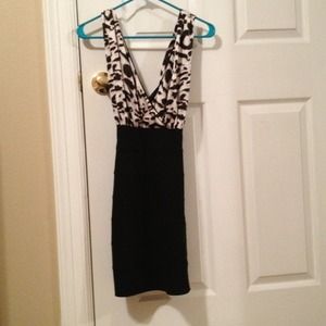 Leopard v-neck dress