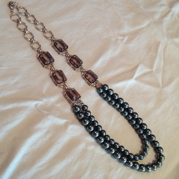 SOLD.  Beaded rhinestone necklace