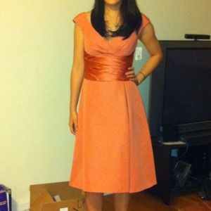 David's Bridal Cap Sleeve Faille Dress