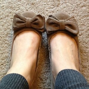 Kensie Girl 'Kite' Taupe Corduroy Ballet Flats