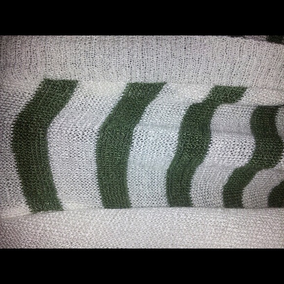 Hunter green striped open layered cardigan - Picture 3 of 3