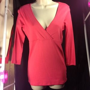 Pink long sleeve v-neck