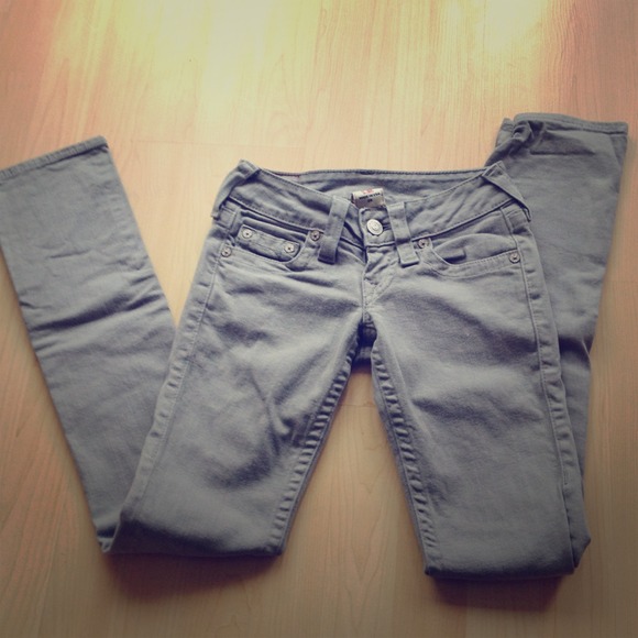 TRADED Grey "Johnny" True Religion skinny jeans