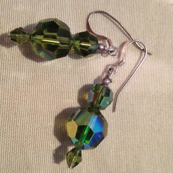 Crystal green earrings