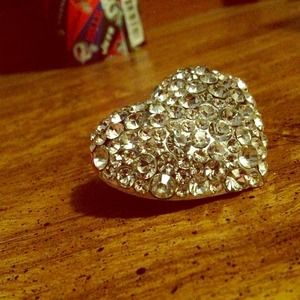 Fake Diamond Heart Ring.