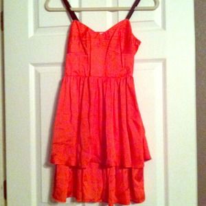 Double Ruffle Coral Party Dress