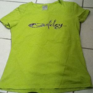 Green & purple oakley t-shirt (: