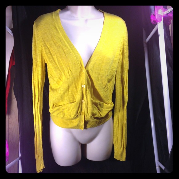 Yellow burnout cardigan