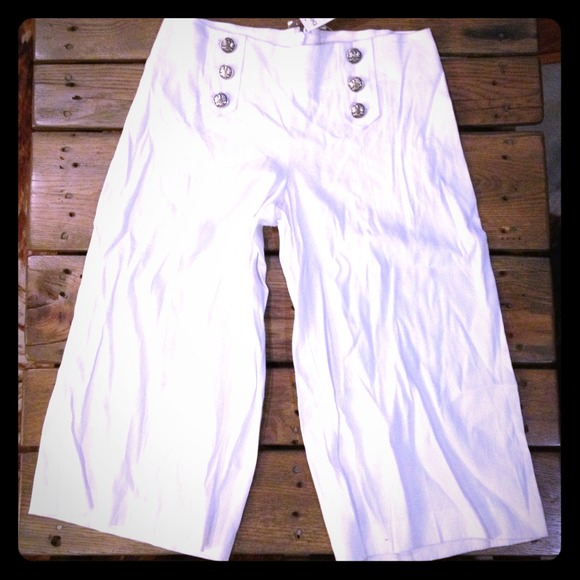 bebe Pants - Nautical White Gauchos