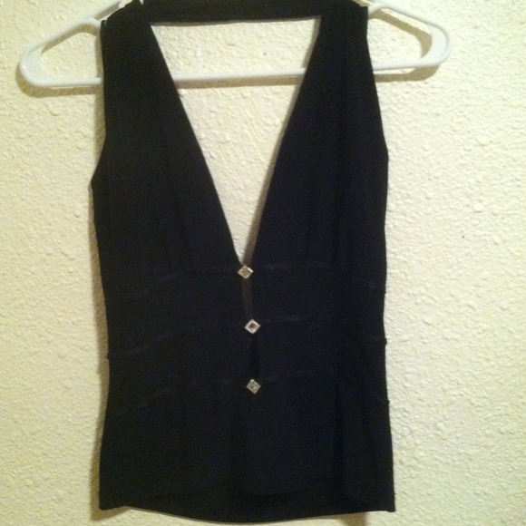 Oops halter top with crystal buttons