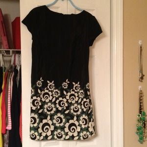 Fire black floral shift dress
