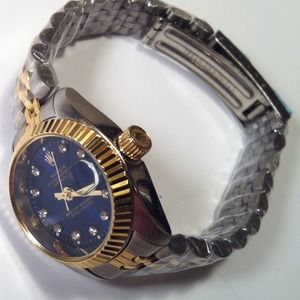 Womens Two-tone Blue Oyster Perpetual Date Adjust