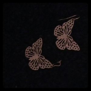 White butterfly earrings