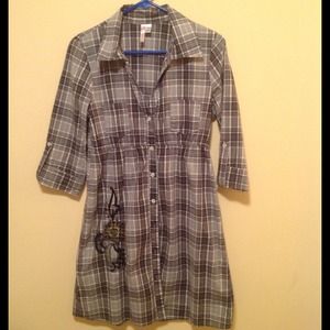 Black and white shirt dress