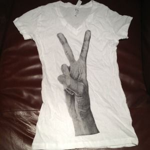 Trendy peace sign v-neck