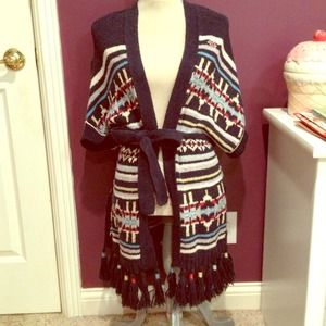 Hollister tribal knit wrap