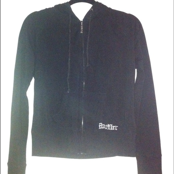 Black hustler hoody w cross and rose