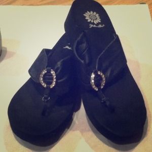 Black Yellowbox sandals with rhinestone detail