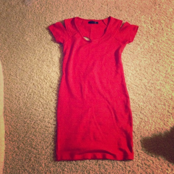 SOLD!!!! Sexy tight red dress with heart cut out
