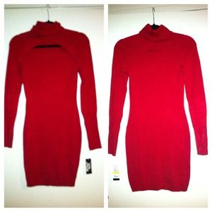 Red sweater dress