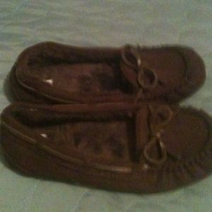 Traded----Dark brown moccasin shoes