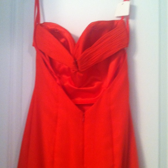 Red dress with feathers - Picture 4 of 4