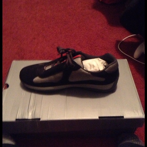 Navy Blue Suede Prada Sneakers size 6.5