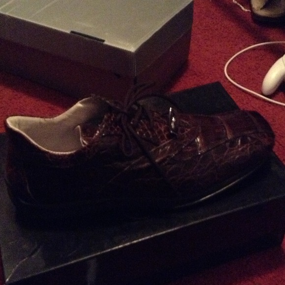 Brown Mauri Crocodile  Skin Sneakers size 11