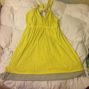 Yellow/ gray reversible summer dress size M