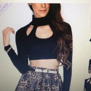 Cut out turtle neck top