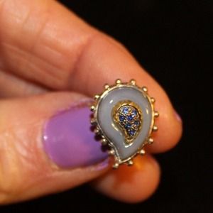 Earrings Turquoise and silver paisley earrings