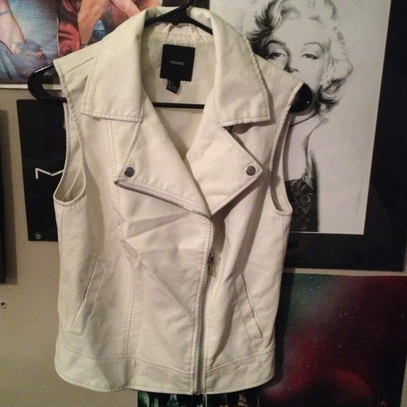 White leather vest