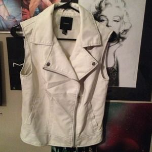 White leather vest