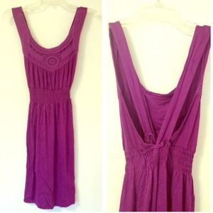 ❌SOLD❌Purple crochet + crisscross back dress
