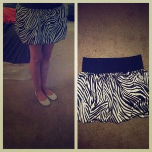Silk zebra pattern skirt