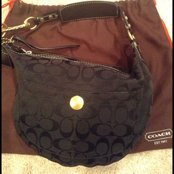 Authentic Black Coach hobo purse
