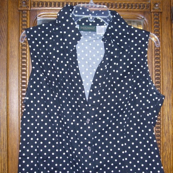 Harve Benard Tops - **SOLD**Harve Benard Polka Dot Sleeveless Blouse